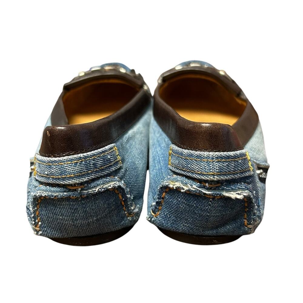 RARE Vintage Dolce & Gabbana Y2K Denim Slip On Moccasins Womens 39 / US 9 - Picture 7 of 12